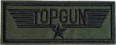 Topgun Airforce Strijk Embleem Patch 8.9 cm / 3.6 cm / Legergroen
