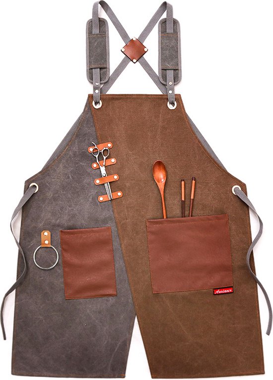 Schort - Hobby Schort - Klus Schort - Canvas -Timmerman Schort - Werk Schort - Multifunctioneel Schort - Werkschort - Slijtvast