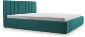 InspireME - Bed 01 - Gestoffeerd bed met Fluweel Beklede Tweepersoonsbed - 180x200 cm - Elegant en Comfortabel - Oceaanblauw (TRINITY 29)