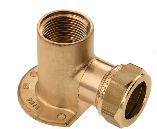Bonfix messing knelfitting muurplaat 1/2inch x 15mm FRp