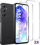 AziLine Screenprotector 2X geschikt voor Samsung Galaxy A35 - 9H Luxe Tempered Glas 2X Bescherming A35 - Premium Kwaliteit Glas Schermbescherming geschikt voor Samsung Galaxy A35