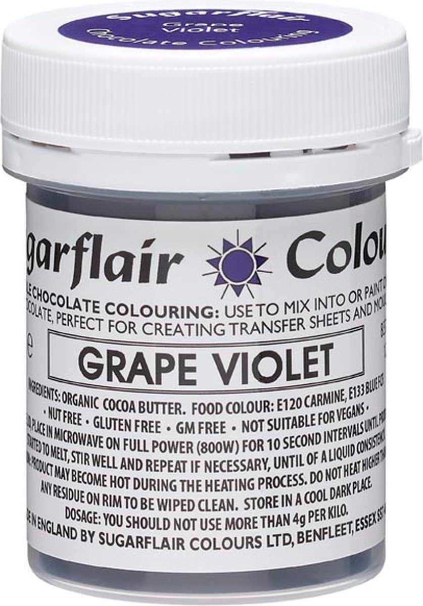 Sugarflair Chocolate Colour - Violet - 35g - Chocolade Kleurstof - Voedingskleurstof