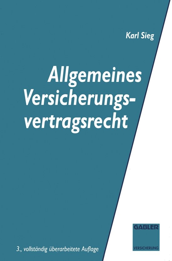 Allgemeines Versicherungsvertragsrecht - cover