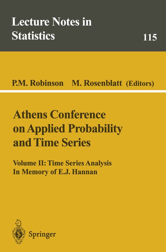 Athens Conference on Applied Probability and Time Series Ana ... - cover