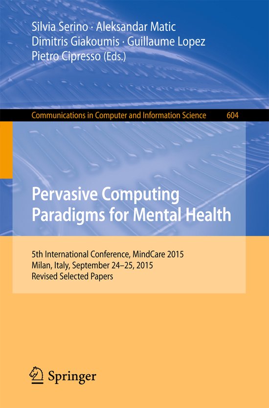 Pervasive Computing Paradigms for Mental Health - cover