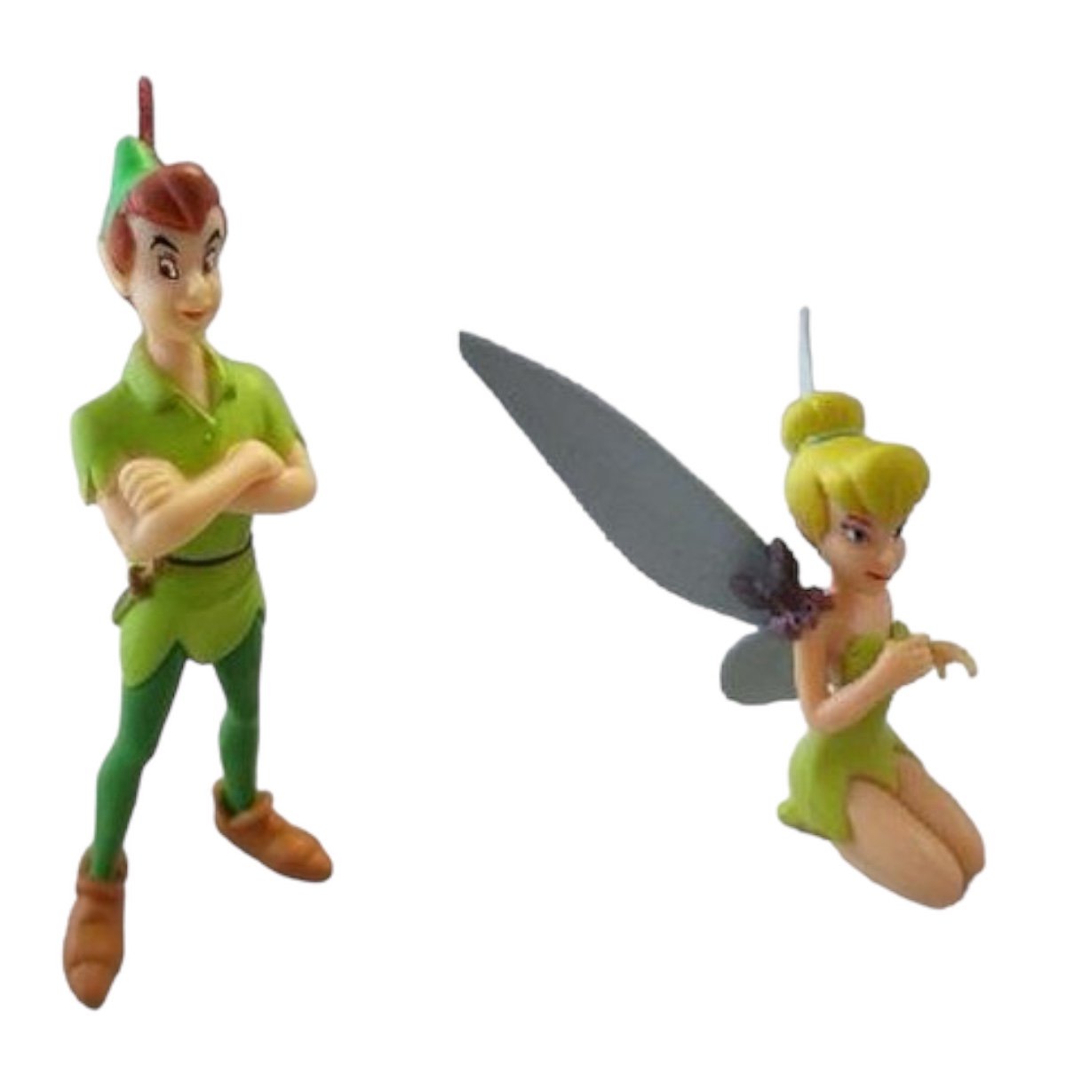 Peter Pan en Tinkerbel (met bliksem op haar schouder) Bullyland set speelfiguurtjes (ca. 6 cm) - Bullyland