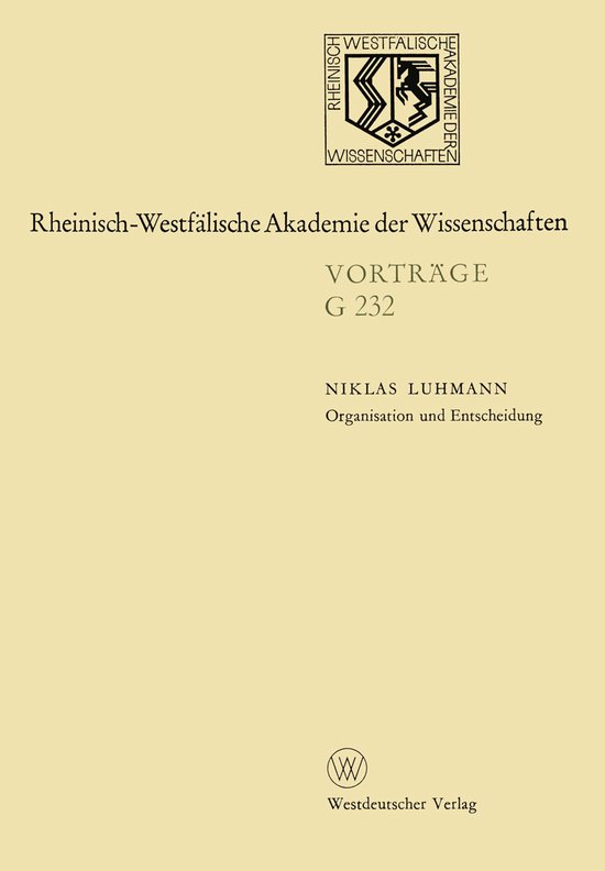 Organisation Und Entscheidung - cover