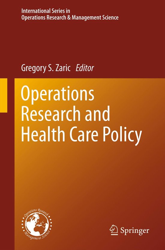 Operations Research and Health Care Policy - cover