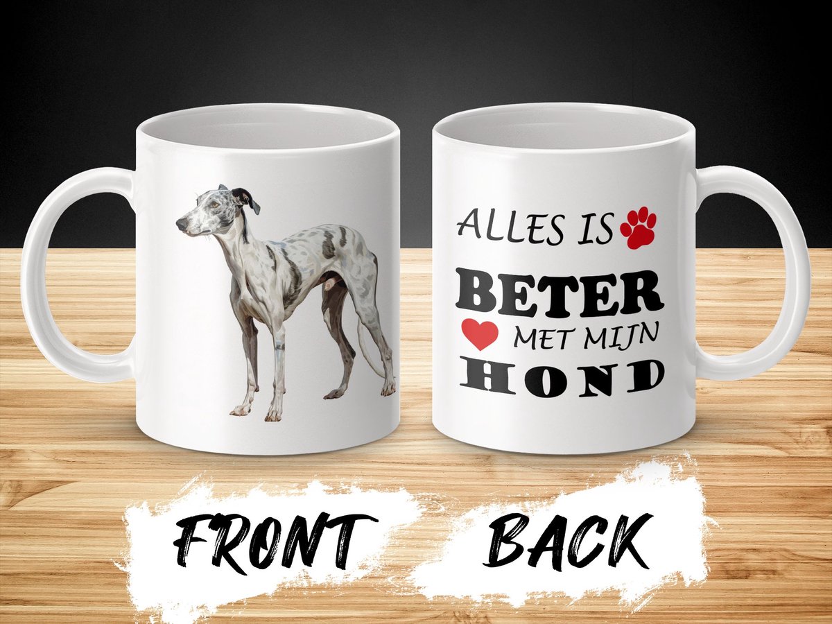 Mok Whippet Alles is beter met mijn hond - dog - doglover