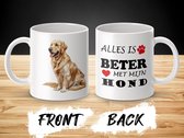 Mok Golden Retriever Alles is beter met mijn hond - dog - doglover