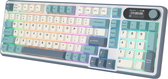 Royal Kludge RKS98 - RGB Mechanisch Gaming Toetsenbord - Met Display - Bluetooth - Bedraad - Hot Swappable Switch - Brown Switch - Light Cloud - Inclusief Stofkap