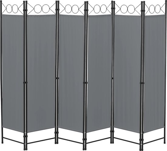 Silo Paravent de Jardin In And OutdoorMatch - Cloison de Séparation - 171x240 cm - Gris Foncé - Acier et Polyester - Déperlant - Design Discret