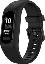 Siliconen Smartwatch bandje - Geschikt voor Garmin Vivosmart 5 siliconen bandje - zwart - Strap-it Horlogeband / Polsband / Armband