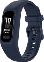 Siliconen Smartwatch bandje - Geschikt voor Garmin Vivosmart 5 siliconen bandje - donkerblauw - Strap-it Horlogeband / Polsband / Armband
