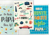 Wenskaart- papa - vaderdag - set van 3 - wenskaarten