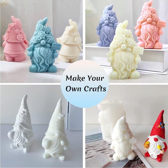 Moule à Bougie Gnome Saint Valentin – Silicone, Forme Gnome, Pour Bougies DIY