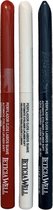Leticia Well - Set met Rood Wit Blauw Lippotlood en Oogpotlood draaibaar zacht/Automatic Eyeliner Lipliner Soft