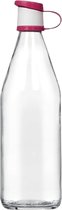 Professionele Drinkfles - Roze - 1 Liter - Glas - Drinkbeker - Karaf - Hoogwaardige Kwaliteit