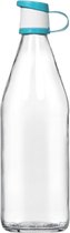 Professionele Drinkfles - Licht Blauw - 1 Liter - Glas - Drinkbeker - Karaf - Hoogwaardige kwaliteit
