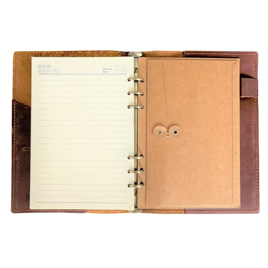 Leren notitieboek, ringband, a5, navulbaar notitieboek, dagboek Leren notitieboek, ringband, a5, navulbaar notitieboek, dagboek