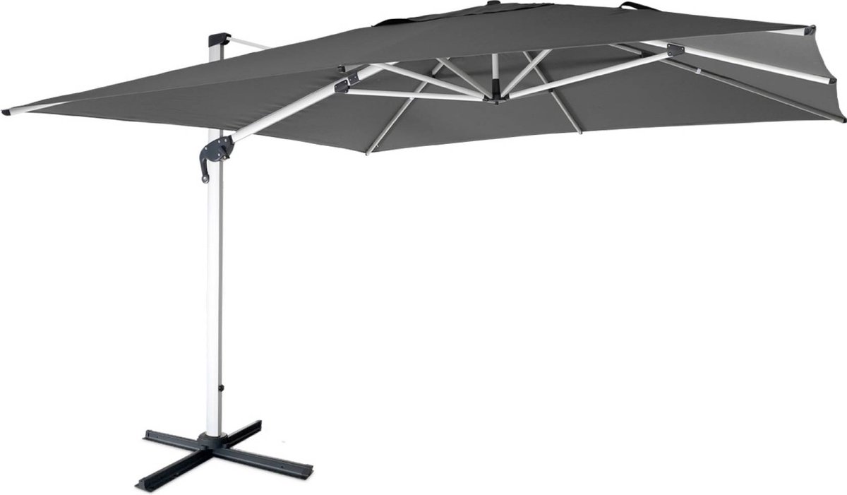 sweeek - Topklasse parasol 4x4m, polyester doek, geanodiseerd aluminium frame, inclusief hoes
