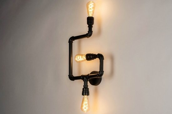 Lumidora Wandlamp - Lichts - E27 - Zwart - Metaal