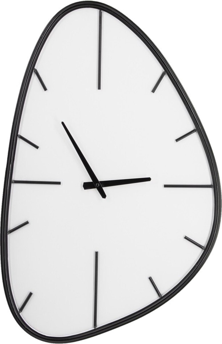 HomeBound by KY | Wandklok metaal organisch wit | 46x71x3,5cm | klok organische vorm metaal