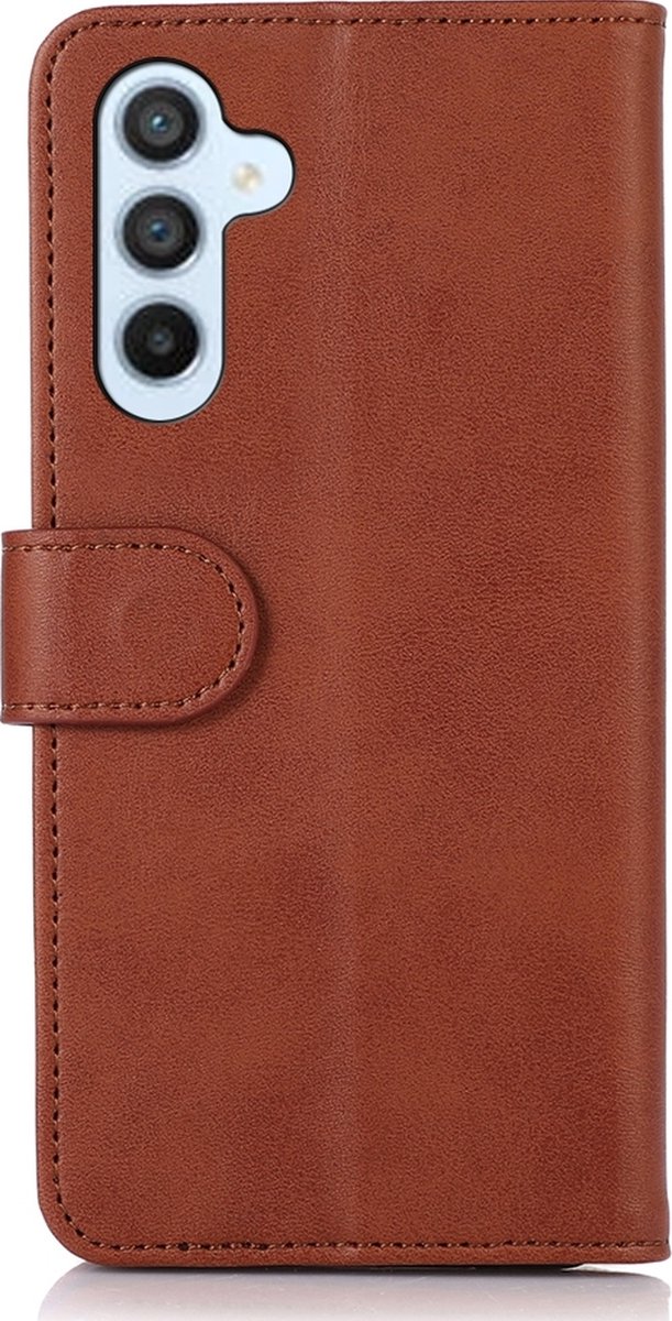 Mobigear Telefoonhoesje geschikt voor Samsung Galaxy A55 Hoesje | Mobigear Wallet Bookcase Portemonnee | Pasjeshouder voor 3 Pasjes | Telefoonhoesje voor Pinpas / OV Kaart / Rijbewijs - Bruin