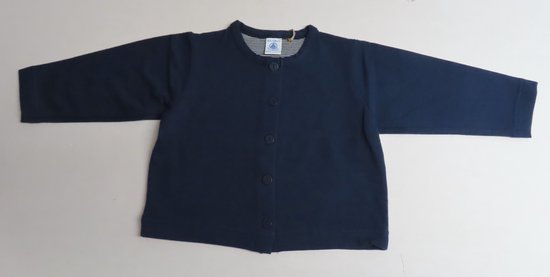 Petit Bateau - Gilets - Marine - Unie - Knopen - 18 maand 81