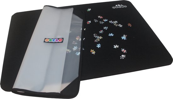 Foto: Okelo puzzelmat voor 2000 stukjes puzzelmat met beschermhoes puzzelbord puzzel accessoires 116 x 78 cm incl 5 opvouwbare sorteerbakjes