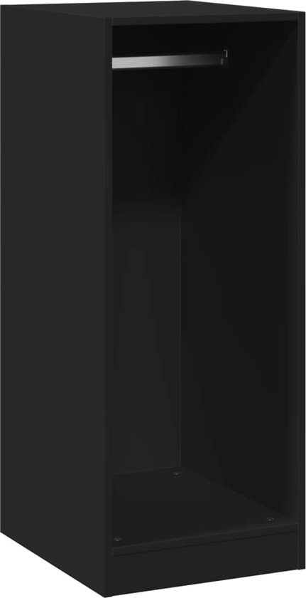 vidaXL - Kledingkast - 48x41x102 - cm - bewerkt - hout - zwart