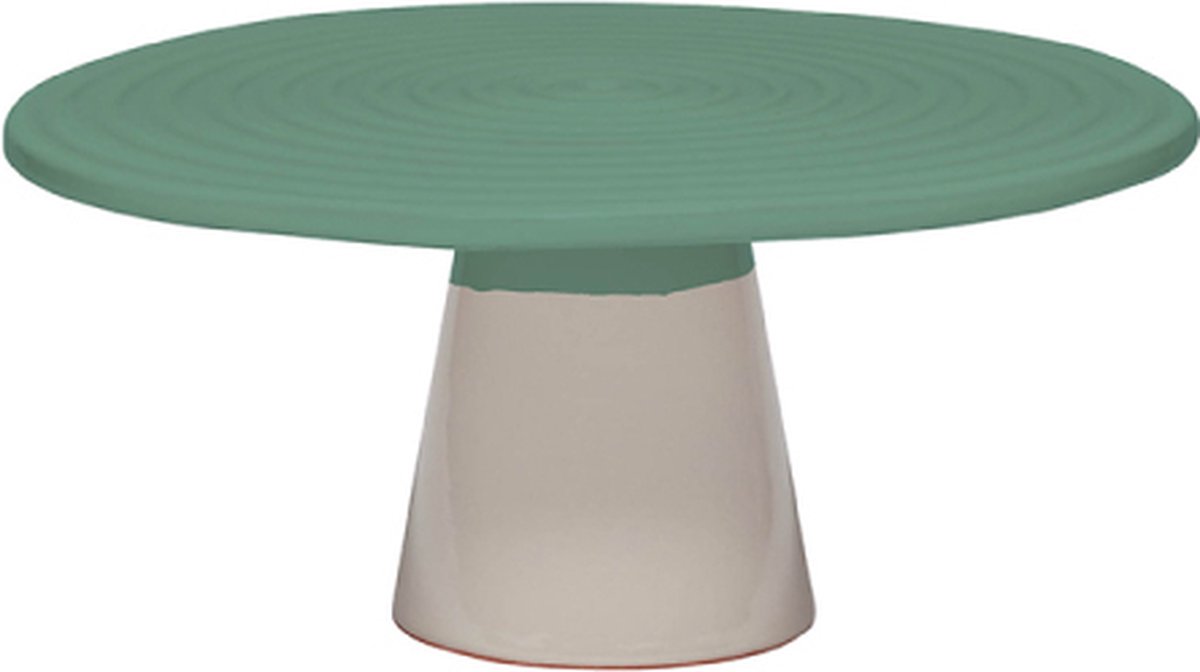 Dutchdeluxes - Dutchdeluxes - Taartplateau - Keramiek - Medium - 25 cm diameter - Groen