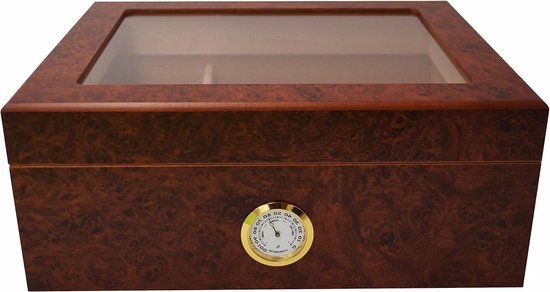 Humidor Desk I met transparant deksel voor ca. 50 sigaren - Luxe sigarenopslag Cigar case