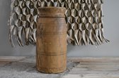 Nepalese grote houten pot / kruik H 36 cm - Houten kruik - landelijke oude Nepalese pot vaas (11)