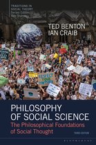 Boekomslag 'Philosophy of Social Science' met een foto van een klimaatprotest en een zwevende wereldbol.