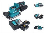 Makita DBO 381 RGU Accuschuurmachine 18 V 93 x 185 mm borstelloos + 2x accu 6.0 Ah + lader