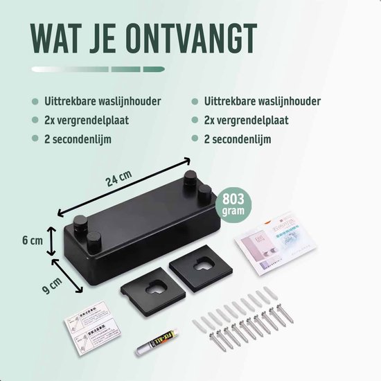 BrightLife Waslijn Uittrekbaar - Uittrekbare Wasdraad - Staalgevlochten - 2x 4,2 meter - Binnen en Buiten – Robuust RVS – Automatisch Straktrek Systeem - Alternatief Wasrek of Droogrek