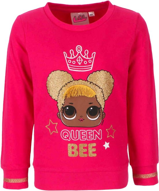 LOL Surprise! Sweater - Queen Bee - Katoen - Roze - Maat 110 (5 jaar)
