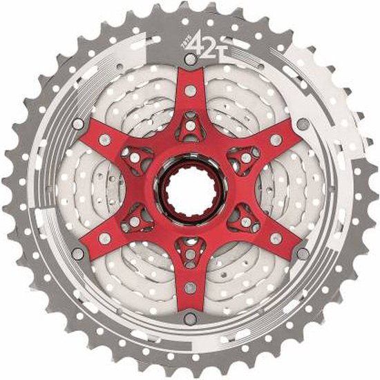 Cassette 11 speed Sunrace CSMX8 11-42T - zilver/rood — afbeelding 4