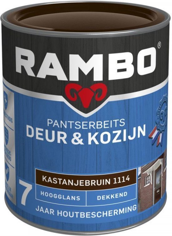 Rambo Pantserbeits Deur&Kozijn Hoogglans Dekkend Kastanjebruin 1114 - 1.5L -