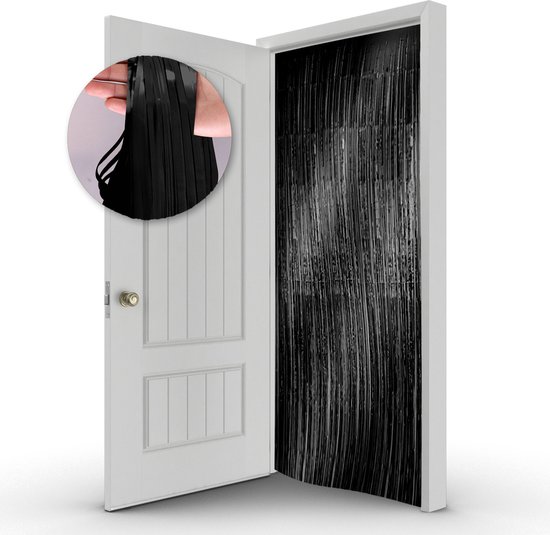 LUQ - Zwart Deurgordijn Verjaardag Halloween Feest Versiering Deur Folie Gordijn Versiering - 100*200 Cm
