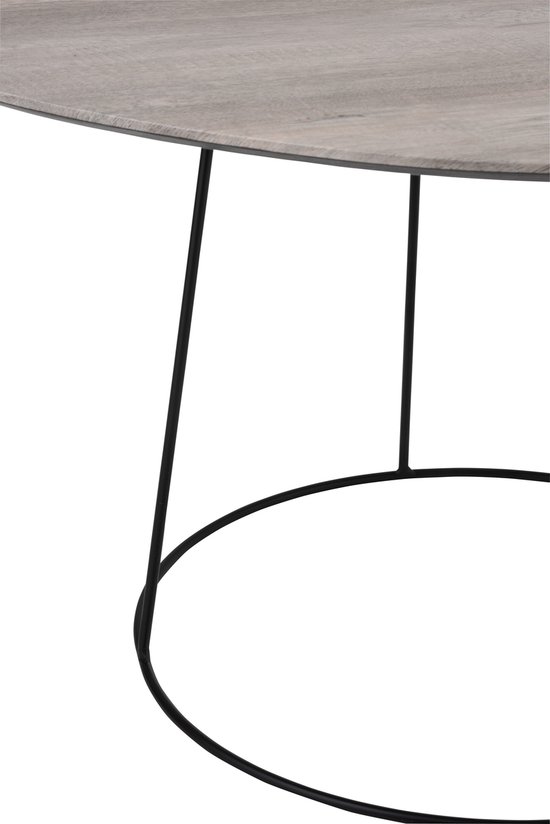 J-Line table de salon Ovale - métal - naturel/noir - small
