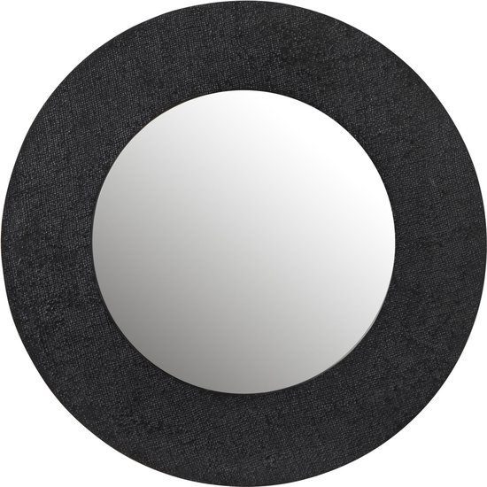 J-Line spiegel - jute/aluminium - zwart - small