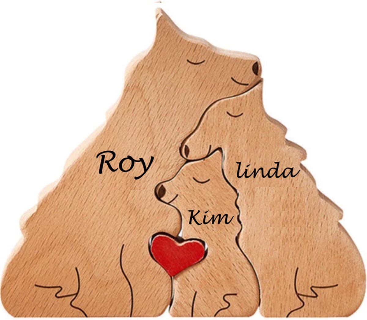 Goedkoopste Gepersonaliseerde wolven roedel - 3 wolven - geboorte - kraam cadeau - puzzel - honden familie