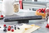 Deegroller en Standaard Ideaal voor Bakken Steengroeve Marmer ‎39 x 4 x 6 Centimeter Zwart pasta roller