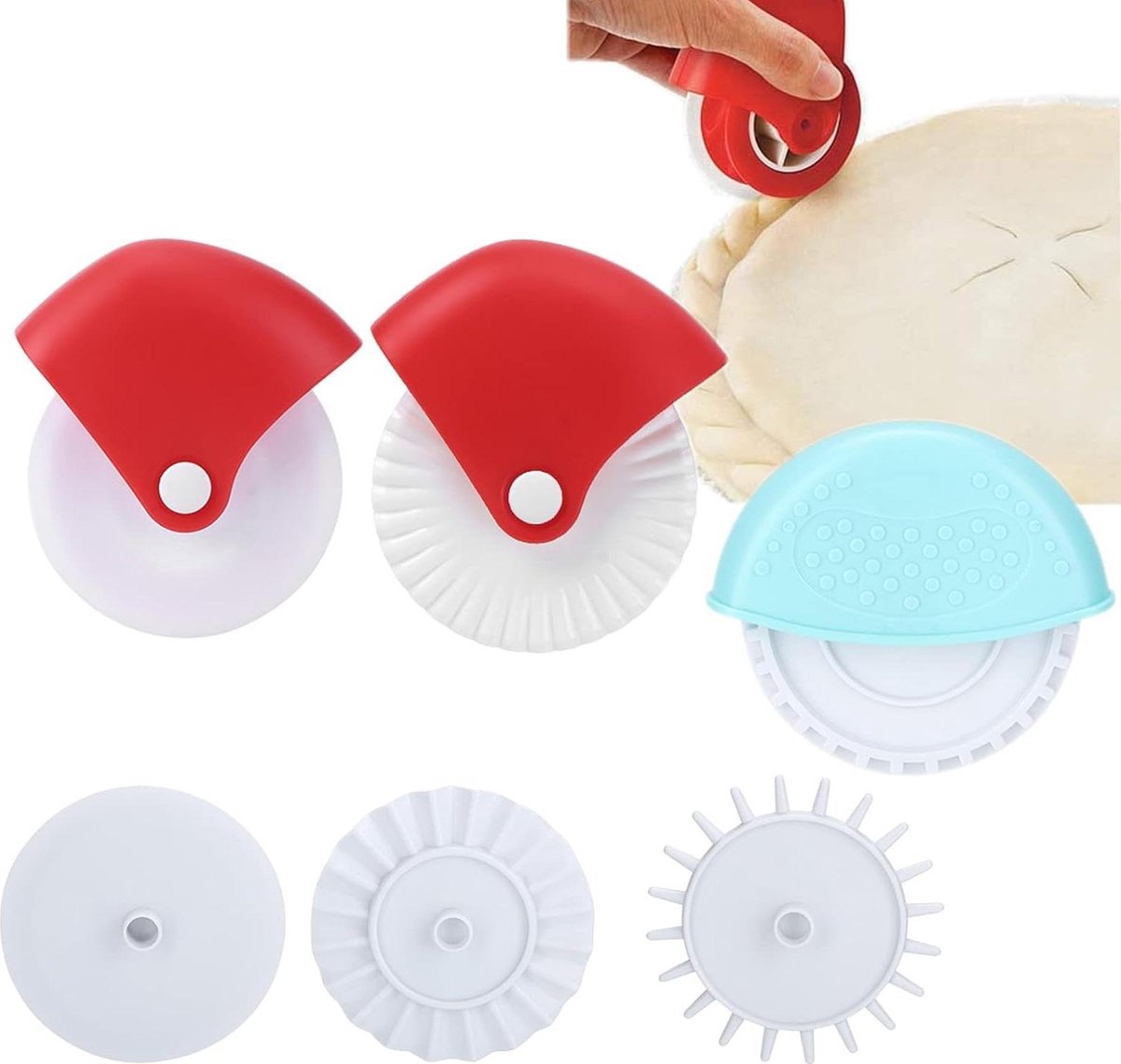 Bol.com Plastic deegsnijders - Pastaroller voor huishoudelijk bakken met handvat pasta roller aanbieding