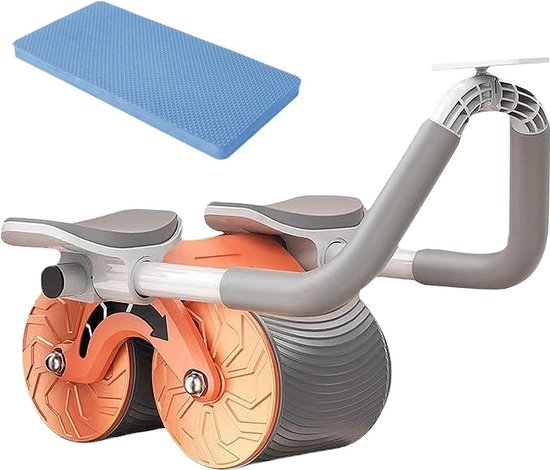 Foto: Buiktrainer spierstretch buikwiel met kniekussen en timer automatische rebound voor buikspiertraining met ab roller ab wheel