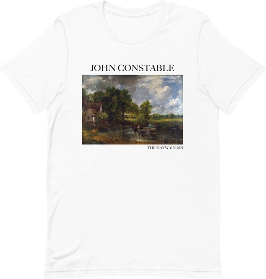 John Constable 'De Hooiwagen' ("The Hay Wain") Beroemd Schilderij T-Shirt | Unisex Klassiek Kunst T-shirt | Wit | M