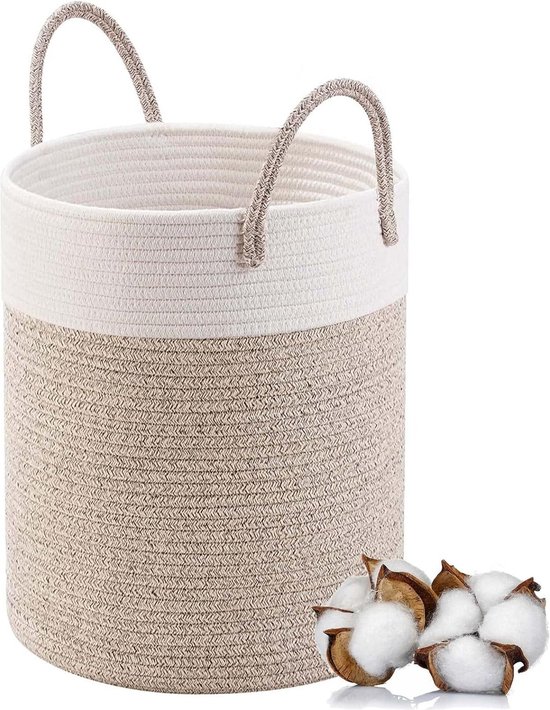 YOUDENOVA Wasmand met deksel, 85 liter, wasverzamelaar, smal, met waszak, opvouwbare wasmand, hout, bamboe, wasmand, hoge wasmand, wit YOUDENOVA Wasmand met deksel, 85 liter, wasverzamelaar, smal, met waszak, opvouwbare wasmand, hout, bamboe, wasmand, hoge wasmand, wit