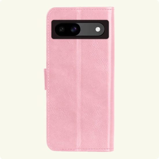 Étui adapté pour Google Pixel 8a Case Book Case Cover Wallet Cover avec 2x protecteur d'écran - Étui adapté pour Google Pixel 8a Case Bookcase Cover - Rose clair